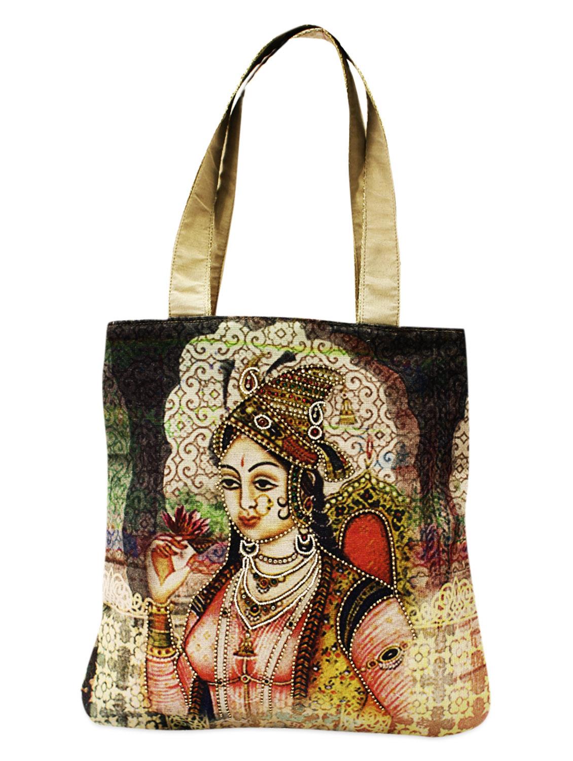 beige digital printed tote - 926487 - Zoom Image - 1