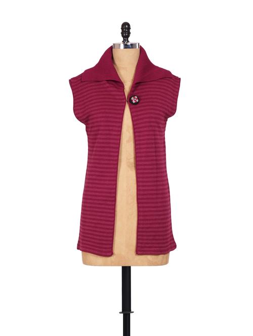 Magenta Sleeveless Coat - 928102 - Very Small Image - 1