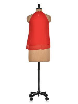 Beaded Tiered Red Halter Top - 929770 - Standard Image - 3