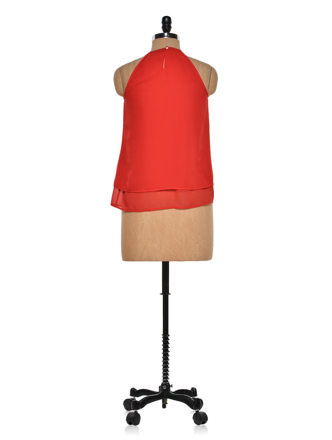 Beaded Tiered Red Halter Top - 929770 - Zoom Image - 3