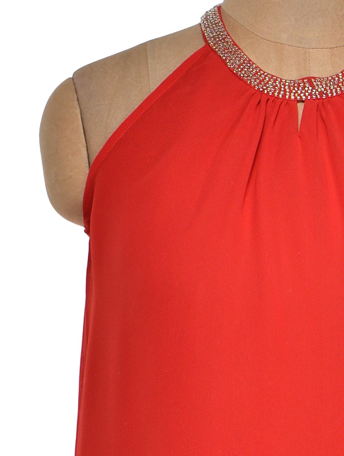 Beaded Tiered Red Halter Top - 929770 - Zoom Image - 4