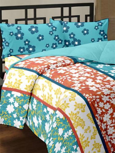 Multicolour printed cotton double bedsheet - 936864 - Very Small Image - 1