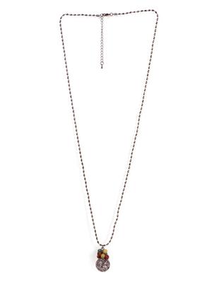 Silver necklace with beaded pendant - 9375 - Standard Image - 2