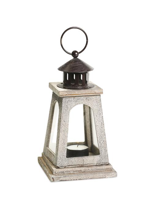 natural finish square lantern with a wood grain finish - 945462 - Standard Image - 1