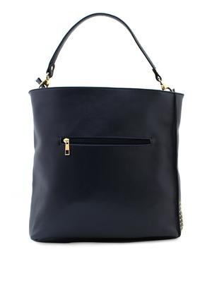 blue studded leatherette handbag - 948166 - Standard Image - 2