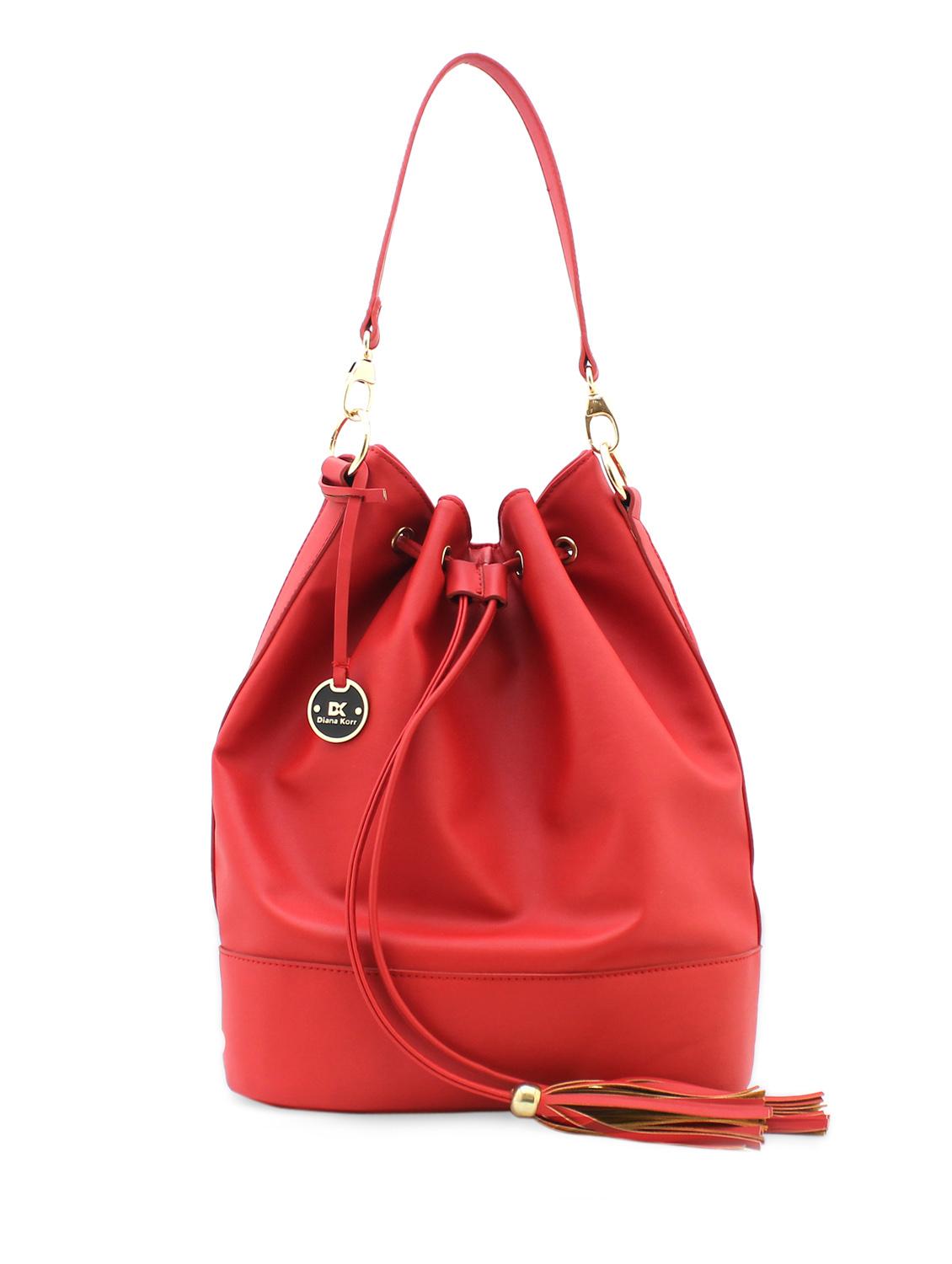 red leatherette draw string handbag - 948189 - Zoom Image - 1