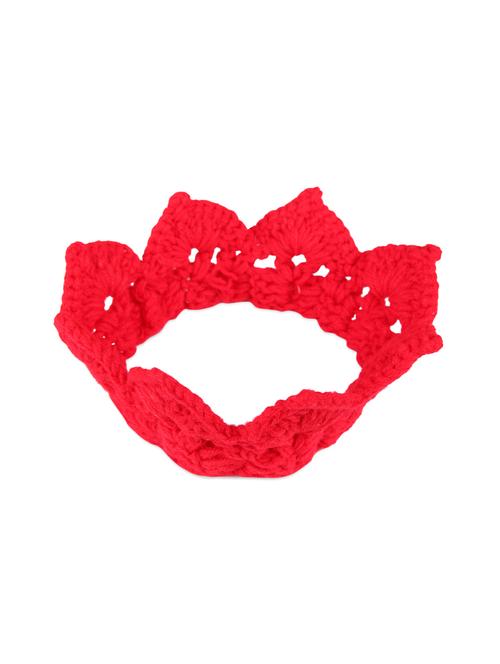 Crochet Red Crown Baby Headband - 949616 - Very Small Image - 1