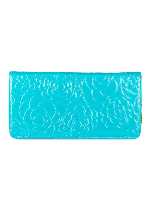 floral textured aqua wallet - 951066 - Standard Image - 1