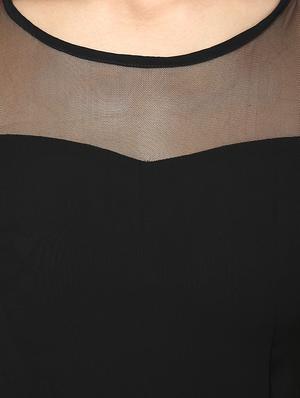 lace trim sheer panel pleated dress - 951502 - Standard Image - 4