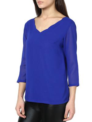 women's straight scalloped neck top - 951531 -  Standard Image - 1