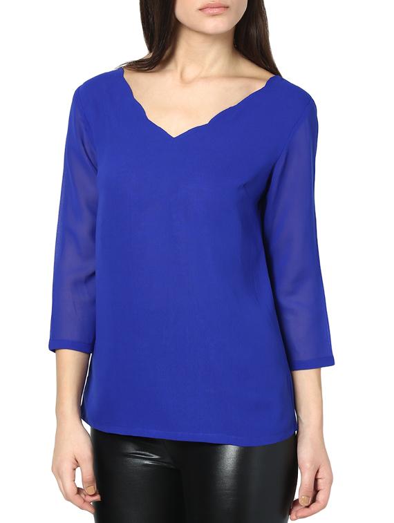 tie-up back scallop detail top - 951531 - Zoom Image - 1