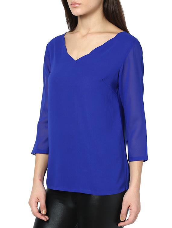 tie-up back scallop detail top - 951531 - Zoom Image - 2