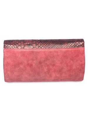 maroon printed leatherette clutch - 9545950 - Standard Image - 2