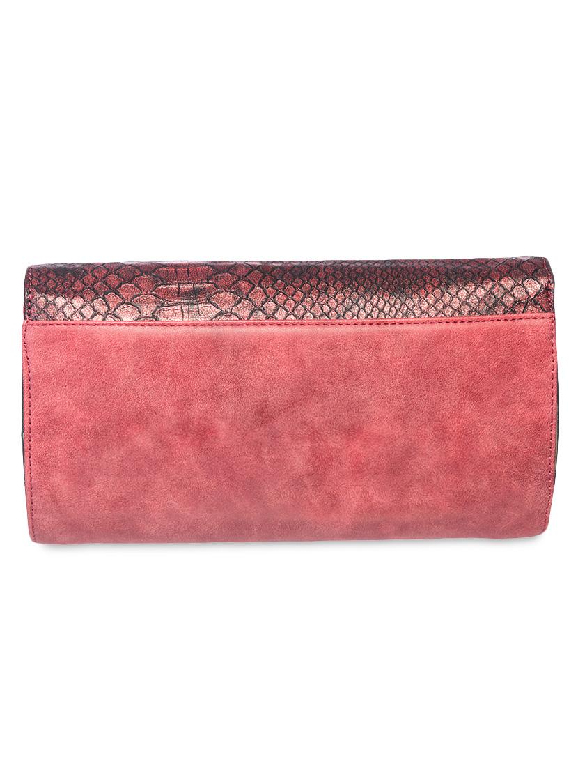 maroon printed leatherette clutch - 9545950 - Zoom Image - 2