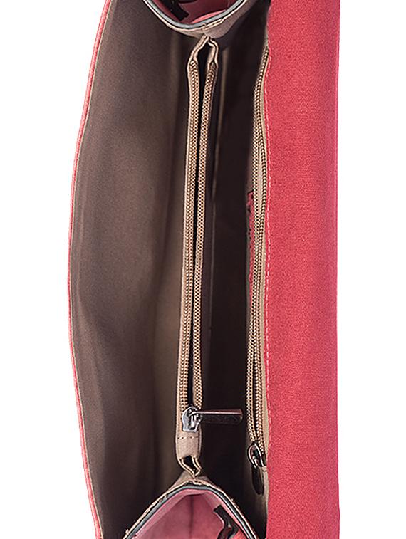 maroon printed leatherette clutch - 9545950 - Zoom Image - 3