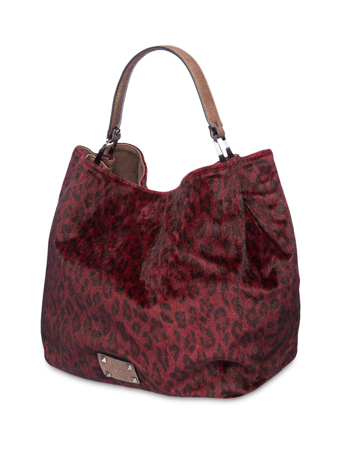 brown and maroon animal printed reversible hobo bag - 9545977 - Zoom Image - 8