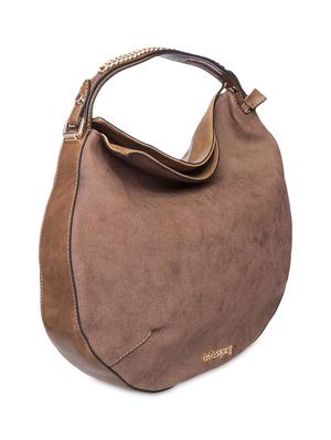 chain embellished brown leatherette hobo bag - 9545980 - Standard Image - 5