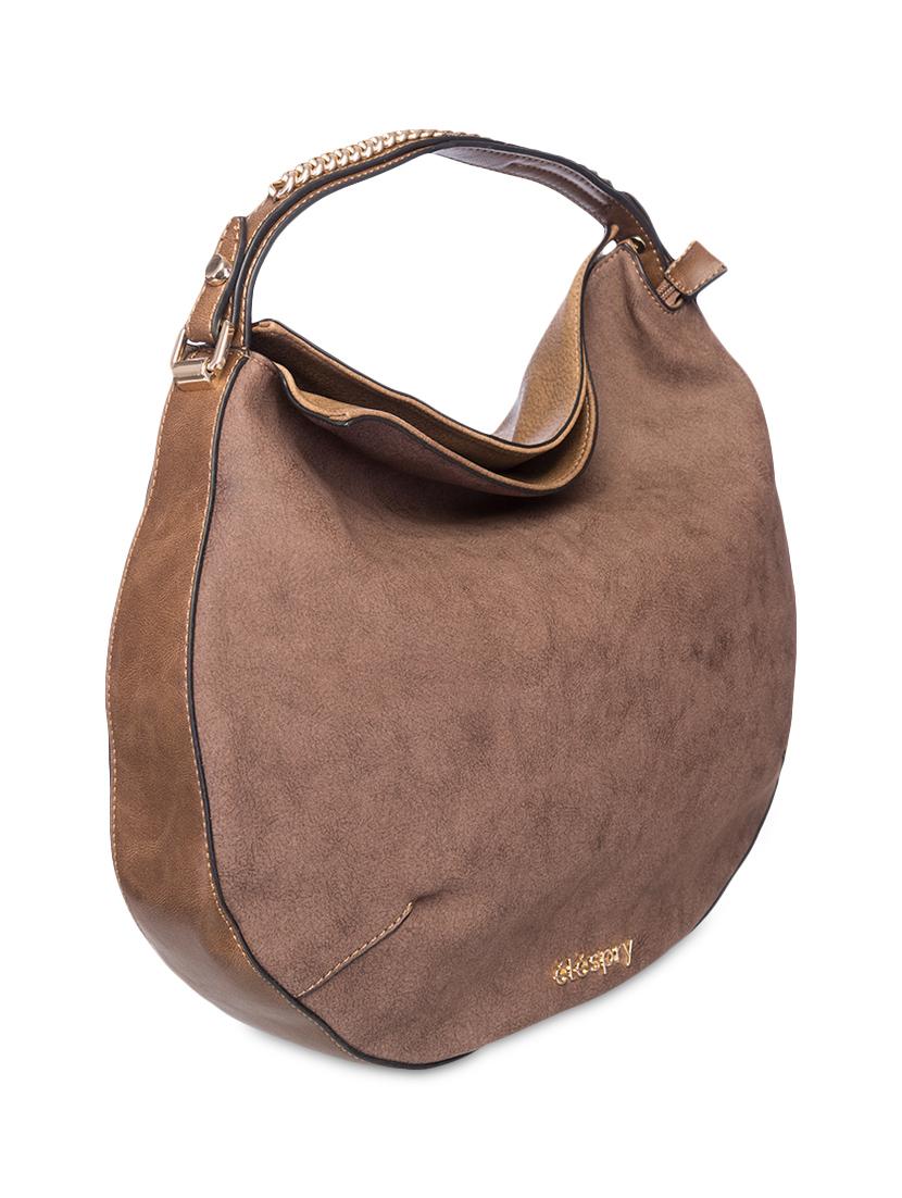 chain embellished brown leatherette hobo bag - 9545980 - Zoom Image - 5