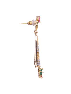 dual toned stone embellished earrings - 9552803 - Standard Image - 2