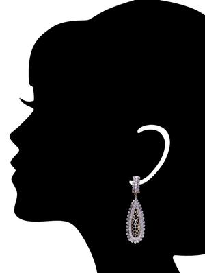 crystal embellished teardrop earrings - 9552804 - Standard Image - 3