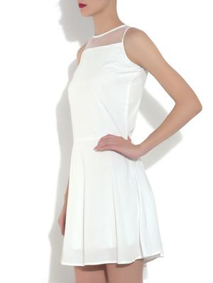 white sleeveless a-line dress - 9553145 - Standard Image - 2