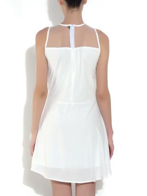 white sleeveless a-line dress - 9553145 - Standard Image - 3