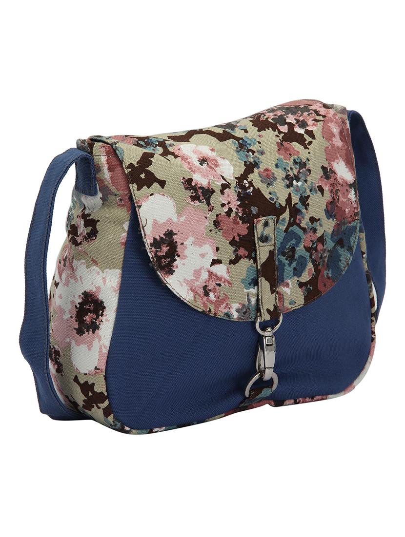 multicolored printed canvas tote and sling bags combo - 9553601 - Zoom Image - 9