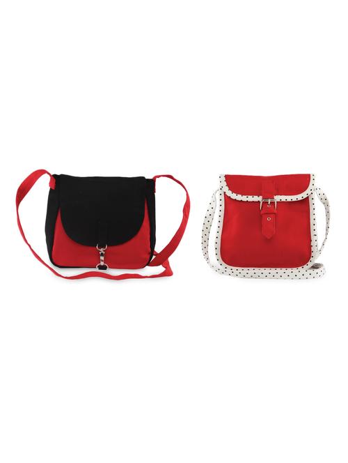 Multi printed canvas sling bags combo - 9553613 - Standard Image - 1