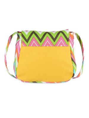 yellow printed canvas sling bags combo - 9553620 - Standard Image - 2