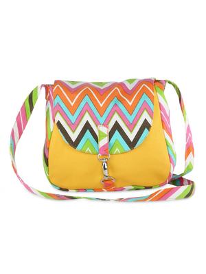 yellow printed canvas sling bags combo - 9553620 - Standard Image - 7