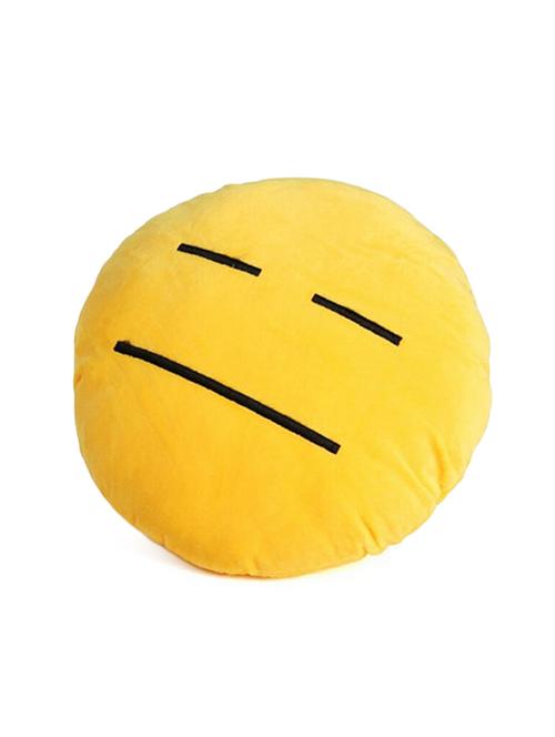 yellow velvet printed round cushion - 9554979 - Standard Image - 1