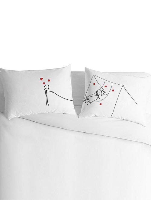 white polyester silk pillow covers set of 2 - 9554993 - Standard Image - 1