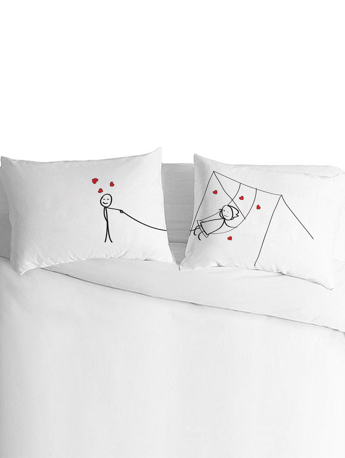 white polyester silk pillow covers set of 2 - 9554993 - Zoom Image - 1