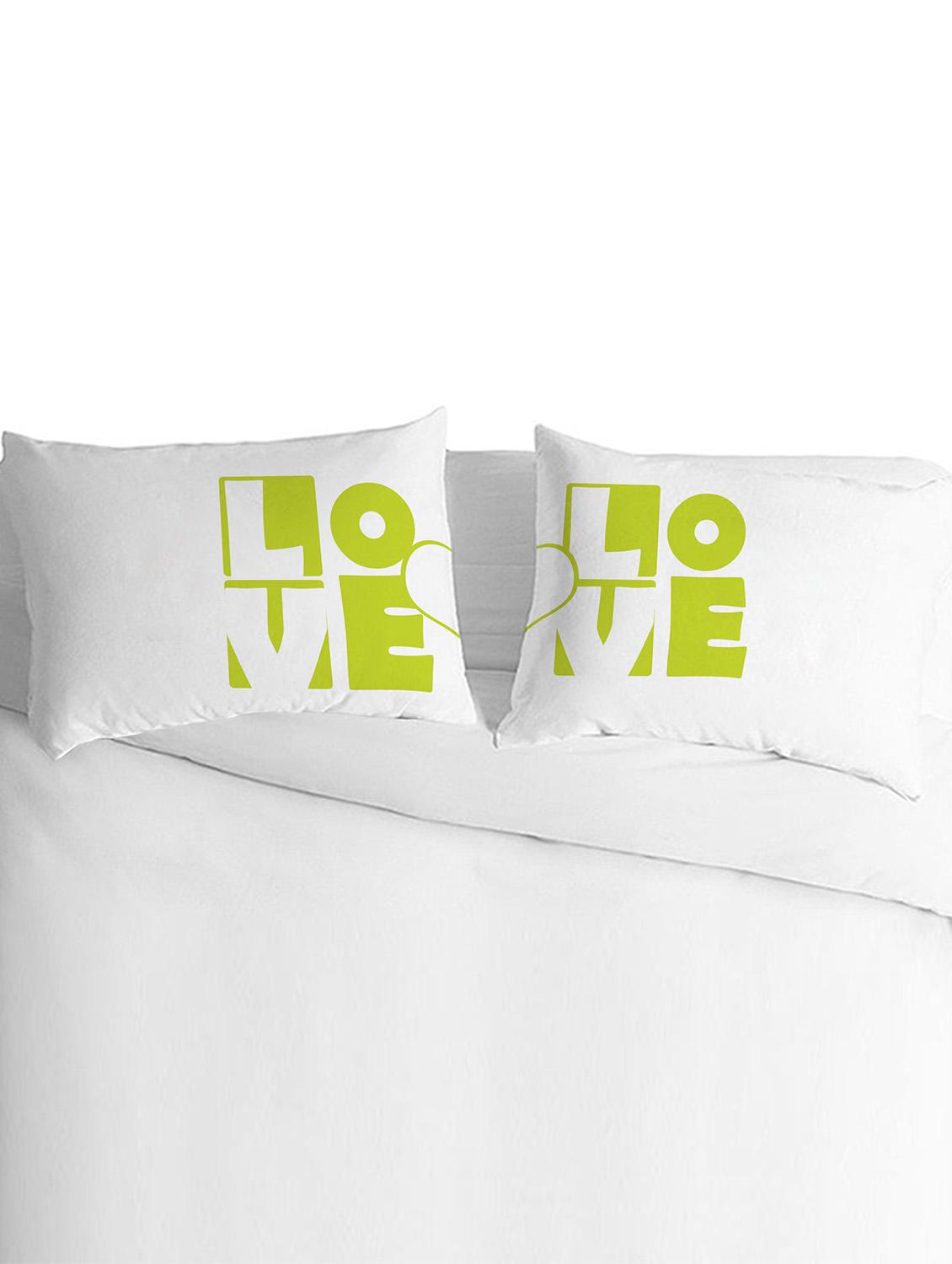 white polyester silk pillow covers set of 2 - 9554999 - Zoom Image - 1