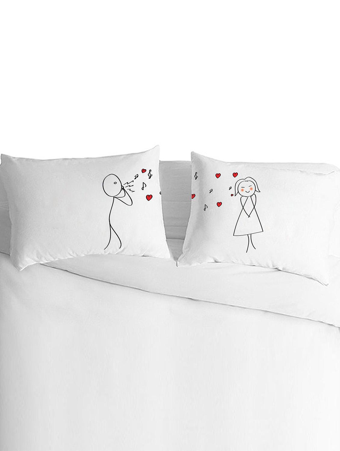 white polyester silk pillow covers set of 2 - 9555000 - Zoom Image - 1