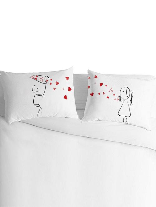 white polyester silk pillow covers set of 2 - 9555001 - Standard Image - 1