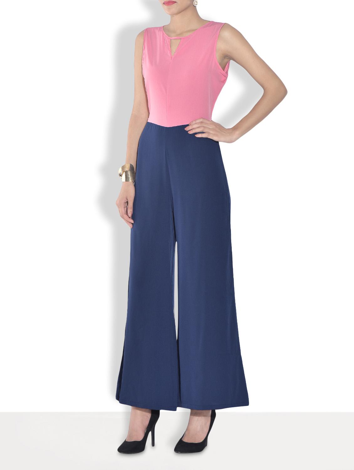 keyhole neck wide leg jumpsuit - 9557919 - Zoom Image - 2
