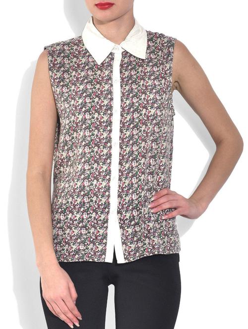 brown printed cotton shirt - 9558802 - Standard Image - 1