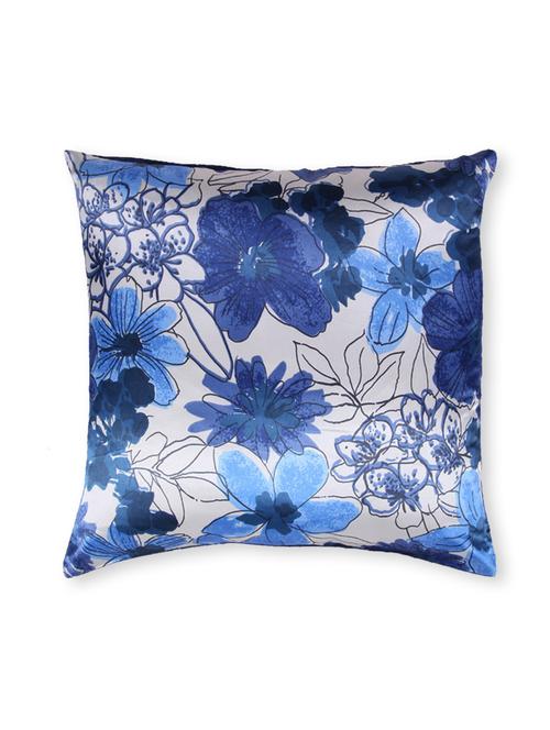 navy blue floral printed cotton cushion cover ( set of 2 ) - 9559637 - Standard Image - 1