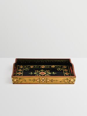 black and gold wooden painted serving tray (set of 2) - 9559672 - Standard Image - 3