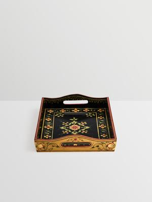 black and gold wooden painted serving tray (set of 2) - 9559672 - Standard Image - 5