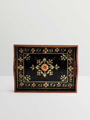 black and gold wooden painted serving tray (set of 2) - 9559672 - Standard Image - 6
