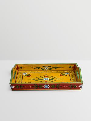 yellow wooden painted serving tray (set of 2) - 9559674 - Standard Image - 3