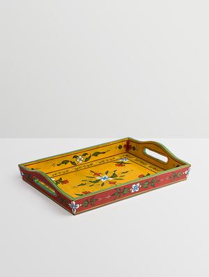 yellow wooden painted serving tray (set of 2) - 9559674 - Standard Image - 4