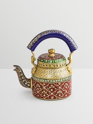 gold aluminium hand painted kettle - 9559700 - Standard Image - 2