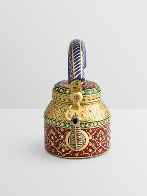 gold aluminium hand painted kettle - 9559700 - Standard Image - 5