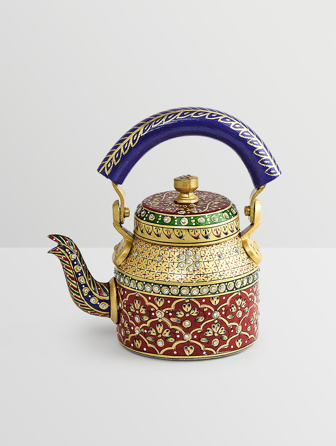 gold aluminium hand painted kettle - 9559700 - Zoom Image - 2