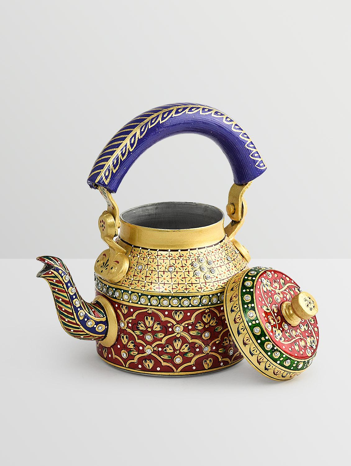 gold aluminium hand painted kettle - 9559700 - Zoom Image - 4