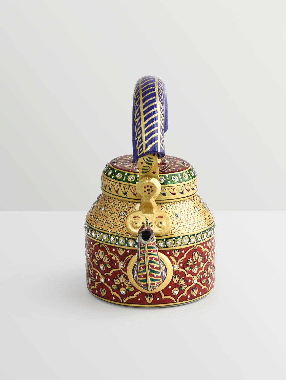 gold aluminium hand painted kettle - 9559700 - Zoom Image - 5