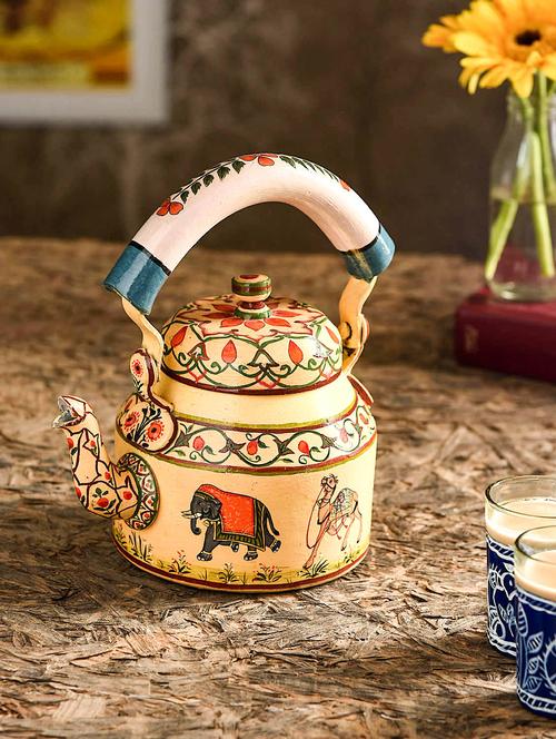 beige aluminium painted kettle - 9559712 - Standard Image - 1